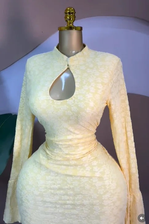 GLCMYAYA Women Stand Collar Elastic Bodycon Midi Mini Dress Satin 2026 Fall Winter Cocktail Even Birthday Party Trendy Dresses