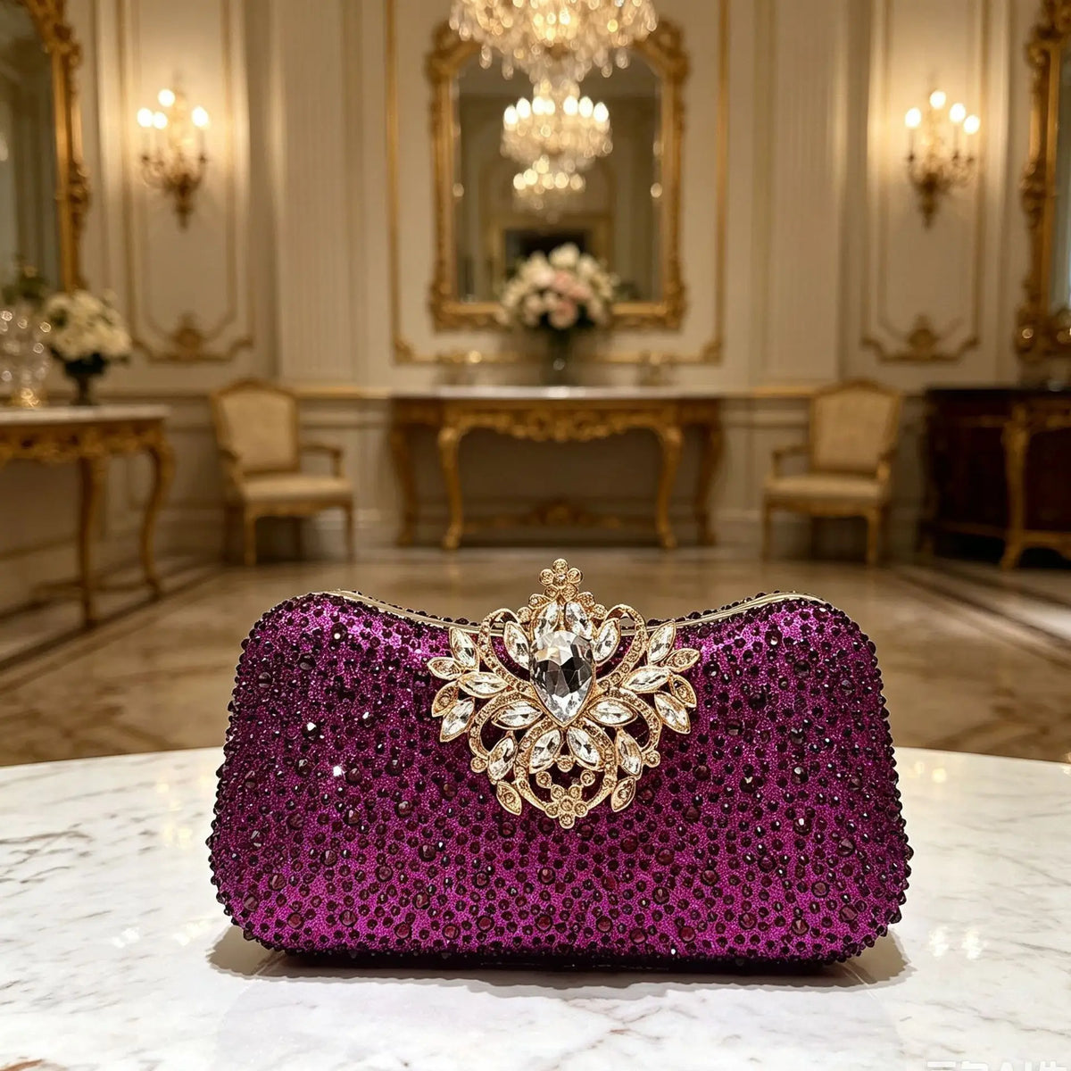 Luxurious Rhinestone Elegant Rhinestone Clasp Clutch Bag Women's Fashionable Elegant Evening Clutch Bag