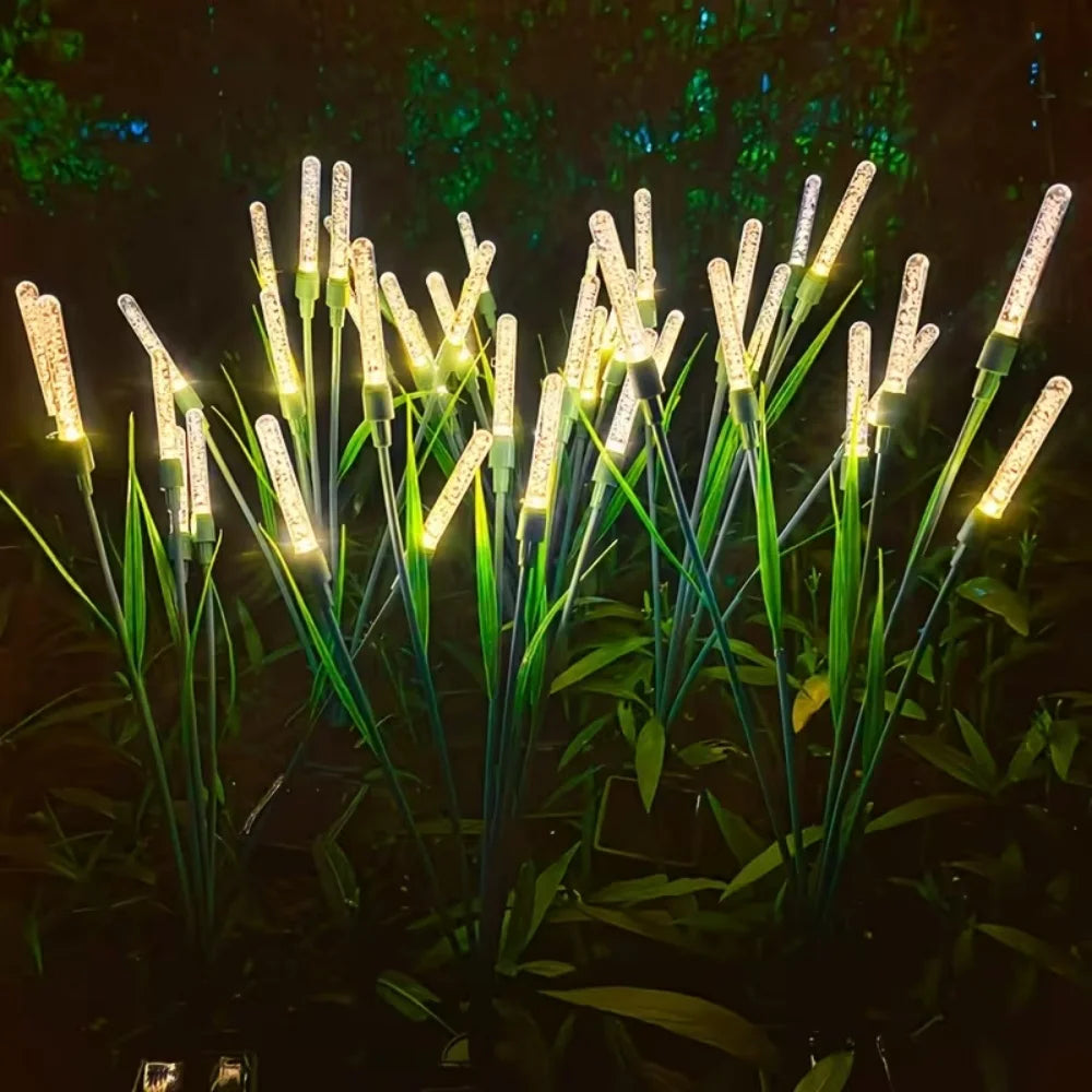 1/2/4PCS Solar Bubble Reed Garden Lights Outdoor Waterproof LED Pathway Lights For Yard Patio Decor