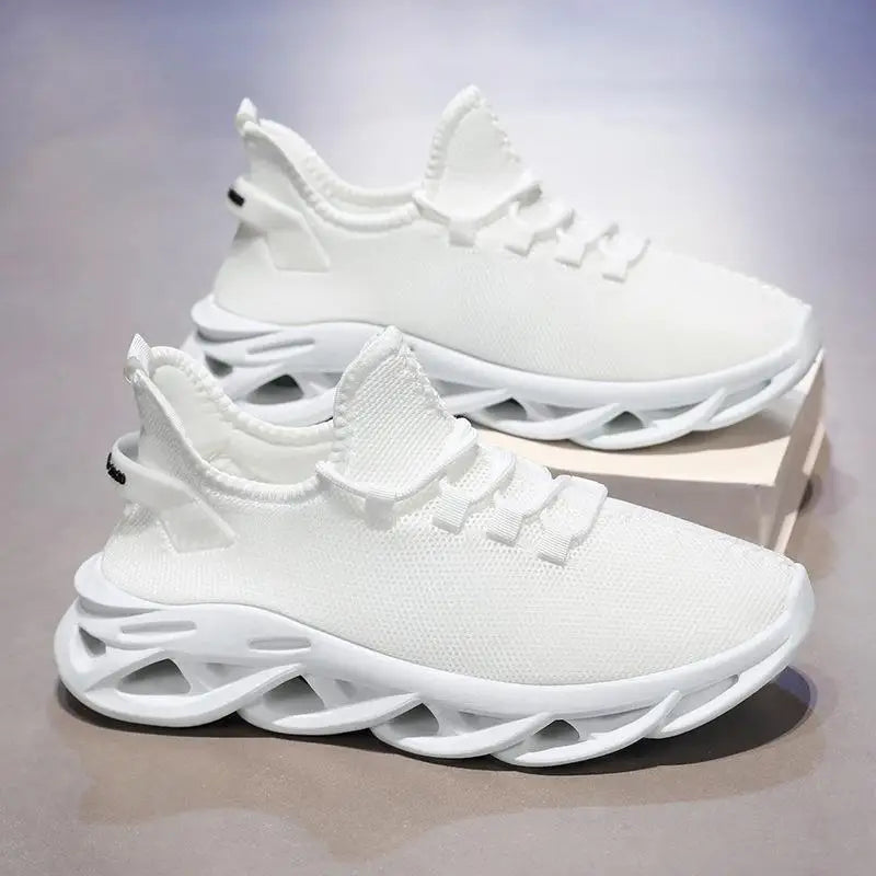 Men's Spring 2025 Breathable Mesh Running Shoes Casual Sports Sneakers Teenage Fashion White Shoes Comfortable Outdoor Footwear