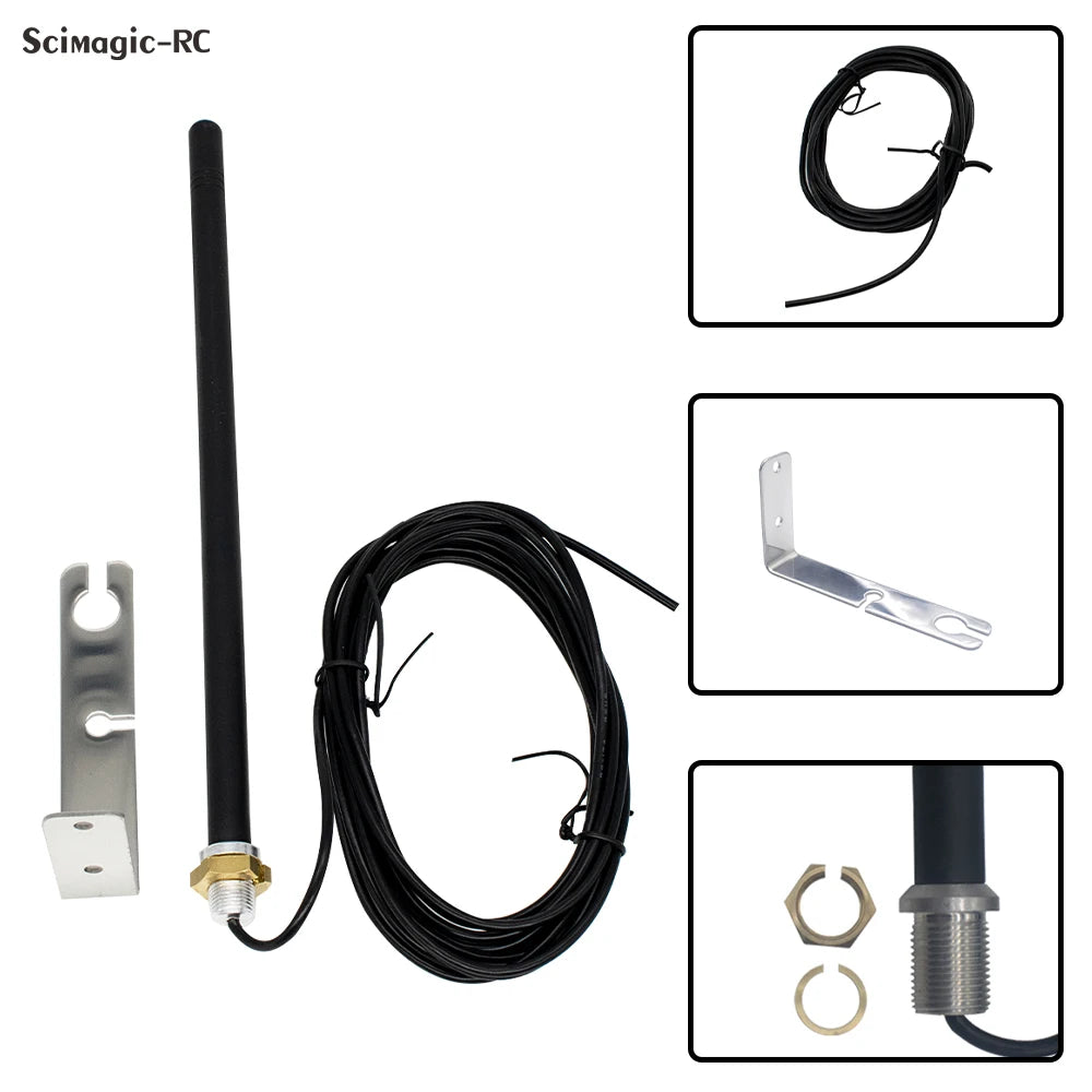 433MHz 200m Long-Range Antenna 2m/3m/5m Cable length, Waterproof Signal Booster for Garage Gate Opener Systems
