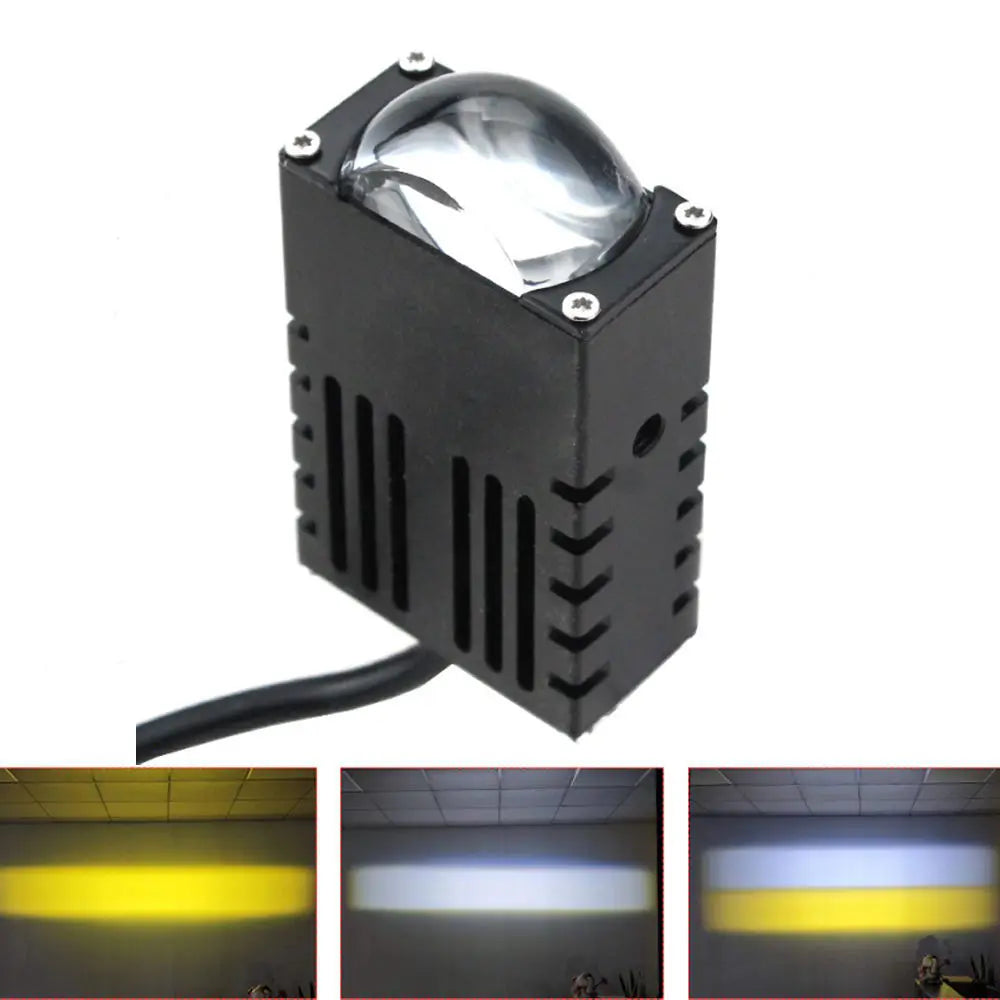 Dual Color LED Grille Light Car Motorcycle Waterproof Modified Auxiliary Spotlight Headlight