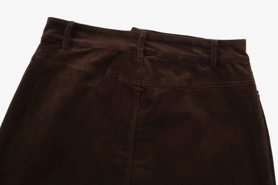 AS AW26 Retro corduroy skirt with stretch woman clothes basic lady wear