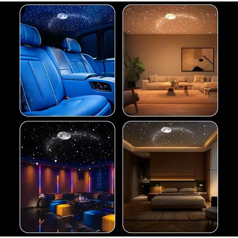 Rotatable Galaxy Starry Sky Projector Portable Car Home Decor 2-in-1 Wiring-free Led Sunset Atmosphere Lamp Children Adult Gifts