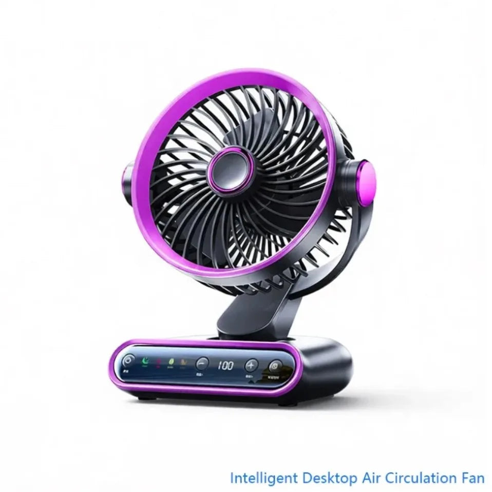 Air Circulation Fan Desktop Portable Rechargeable Fan AI Smart 100 Speed Stepless Quiet Brushless Motor Type-C Baby Sleep Wind