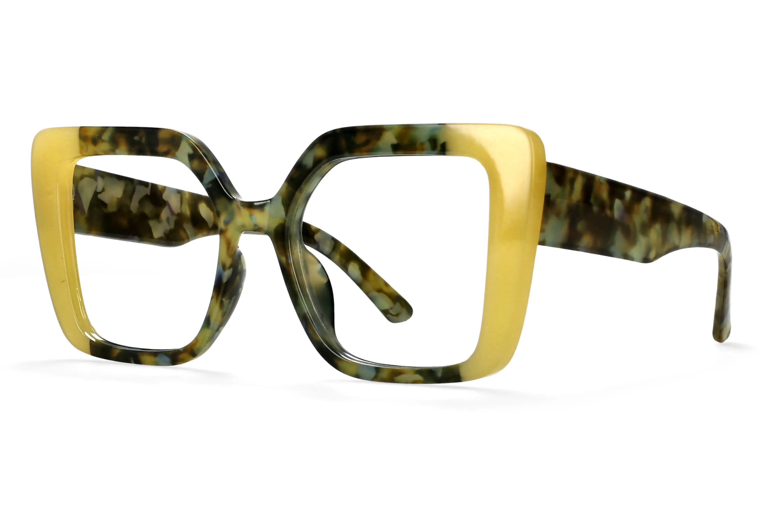 R56982 Colorful Large Size Reading Glasses Lady Trend Splicing Color Presbyopic Eyeglass Universal Prescription Spectacles Frame
