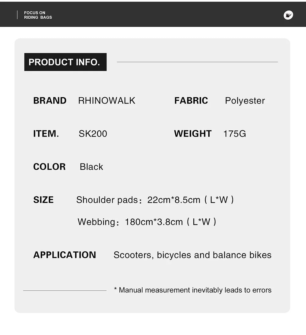 Rhinowalk Adjustable Scooter Riders Single Straps Portable Hand Carrying Shoulder Strap for Scooter Folding E-bike Skateboard