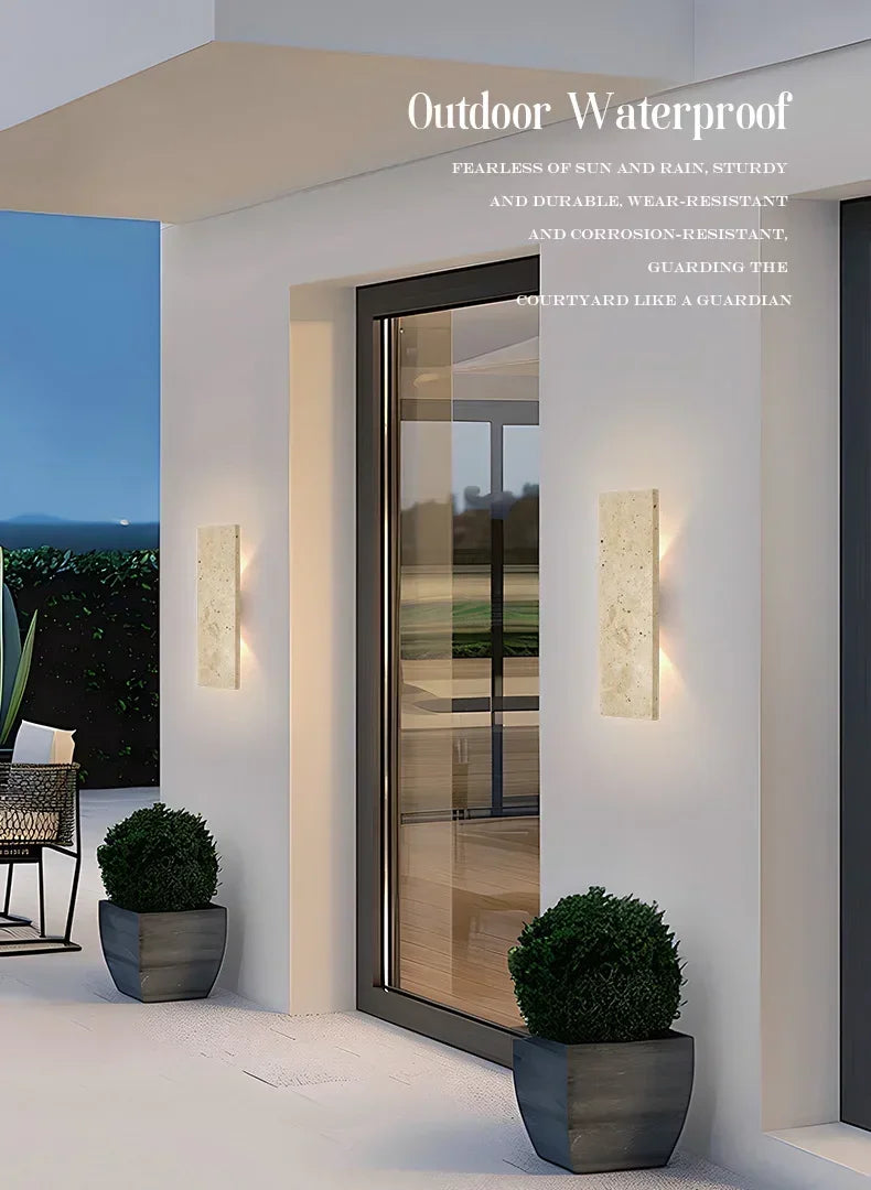 Outdoor Waterproof Wall Lamps Strip Natural stone Wall Lights 18W LED Wall Lamp Bedroom Exterior Outdoor Lighting Fixtures
