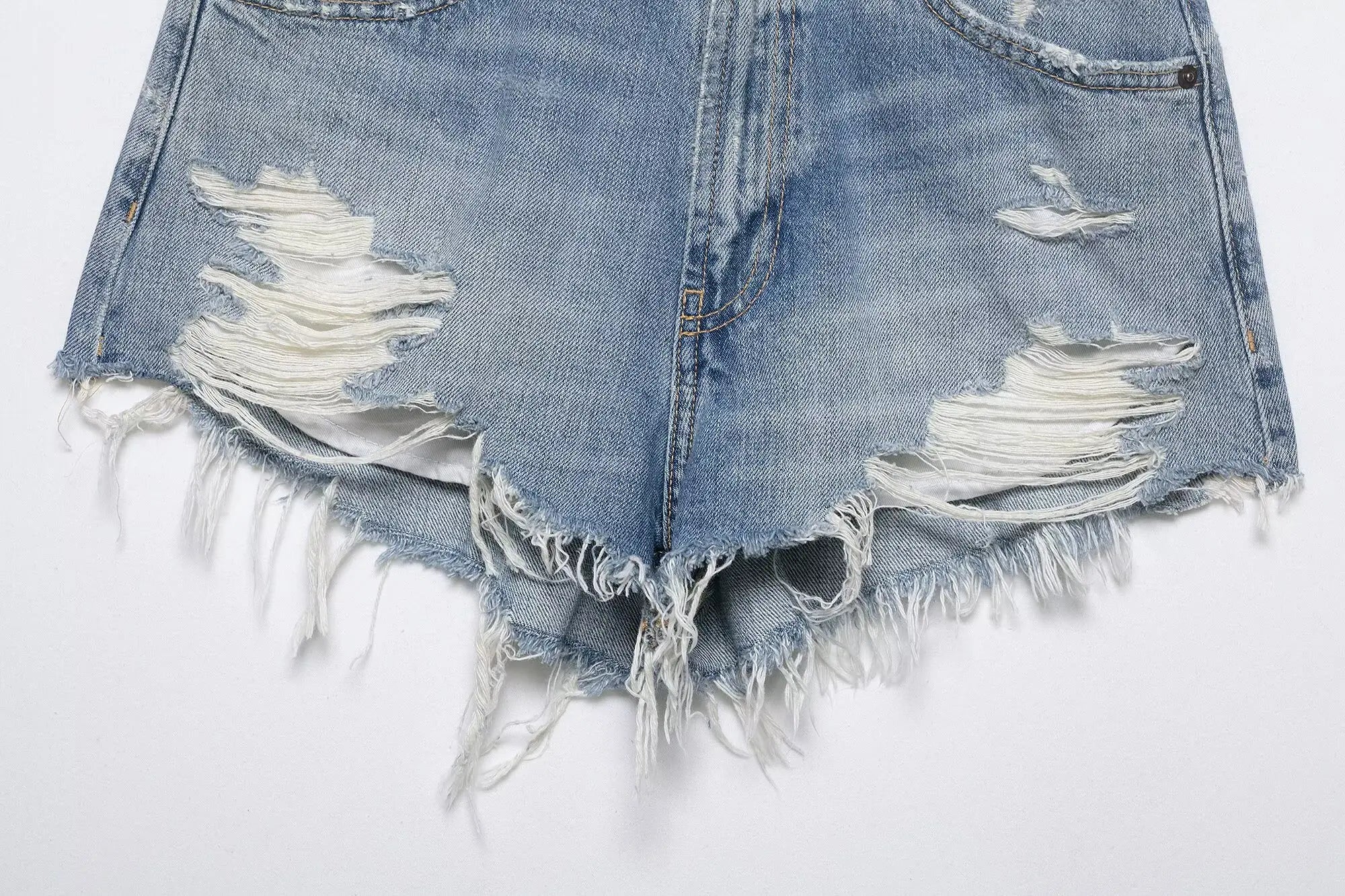 HH Women's High Waisted Denim Shorts Summer Ripped Jean Shorts Frayed Hem A-Line Casual Beach Party Hot Pants Streetwear