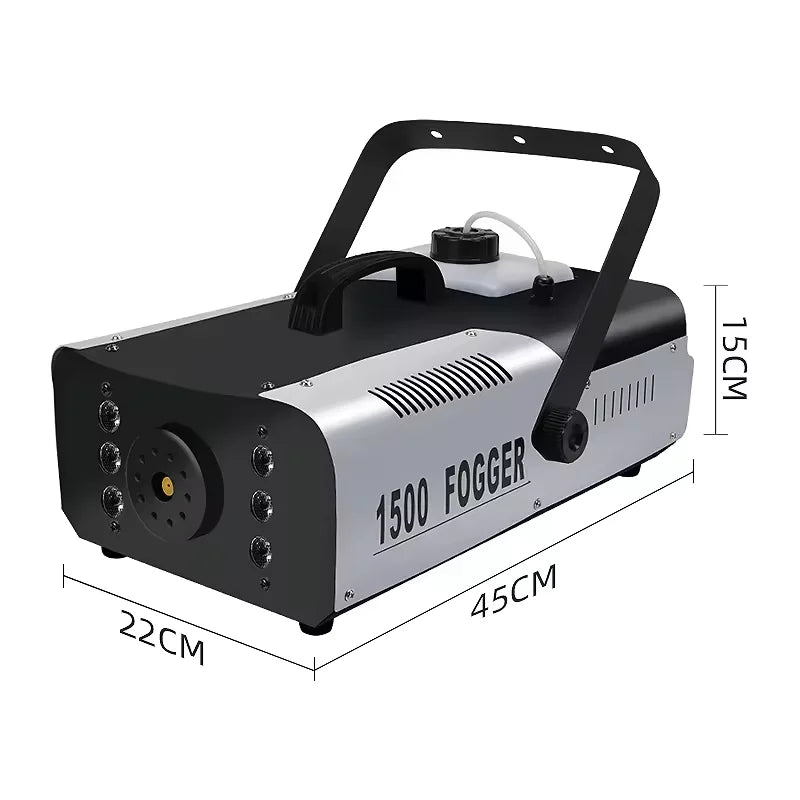 Remote Control 1500W Fog Machine With 6x3W RGB Light Smoke Machine Stage Show Disco DJ Party Club Bar Event Show Stage Show