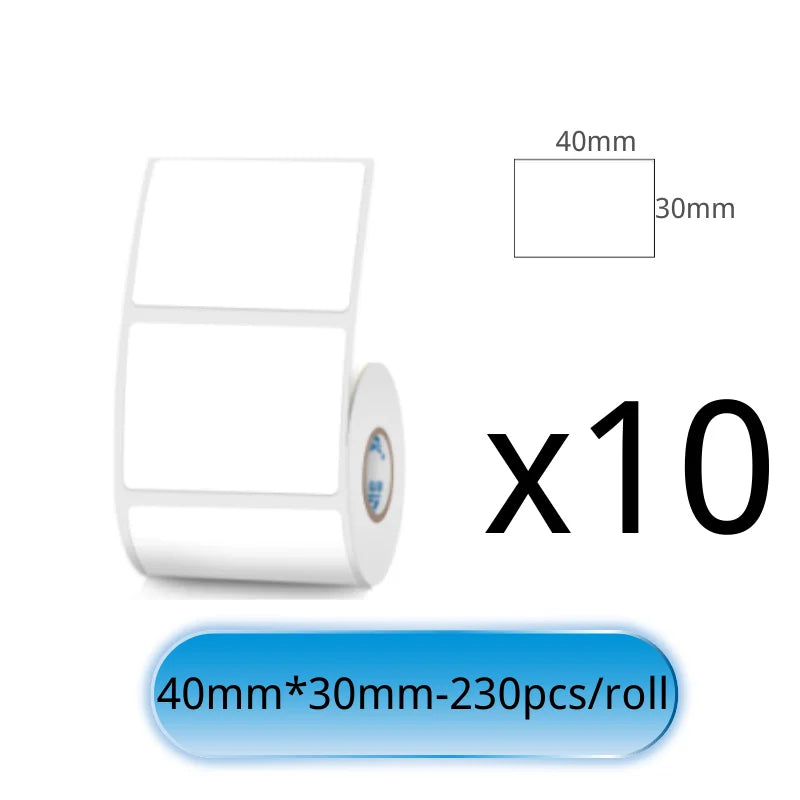 SINMARK White Sticker 3/6/10 Rolls Waterproof Paper Adhesive Label Anti-Oil Use for SK58/SK20/SK35 Mini Thermal Printer Tape
