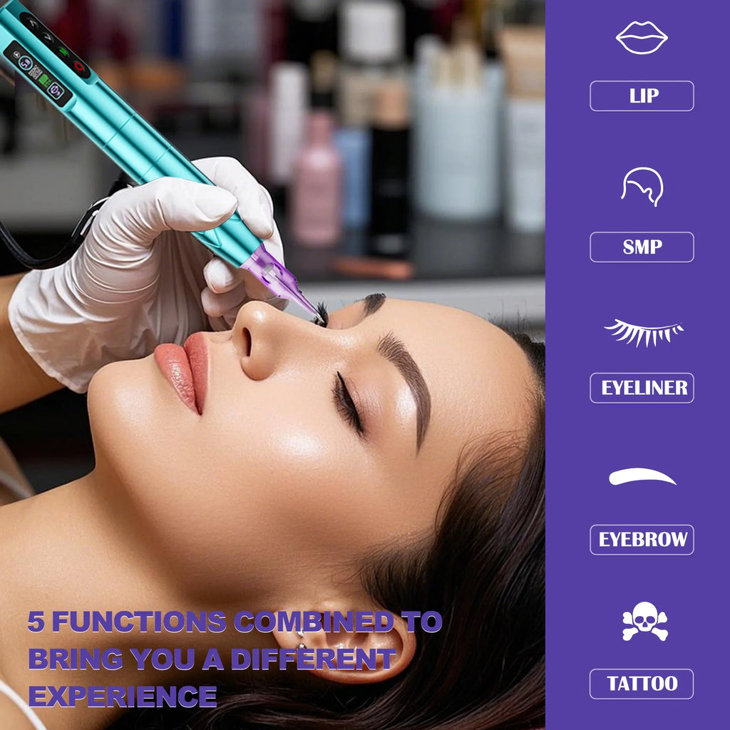 Ybeauty Embroidery Machine Wireless Lithium Battery Pen Hollow Cup Motor Machine P9 Tattoo Pen Color Screen Tattoo Tool