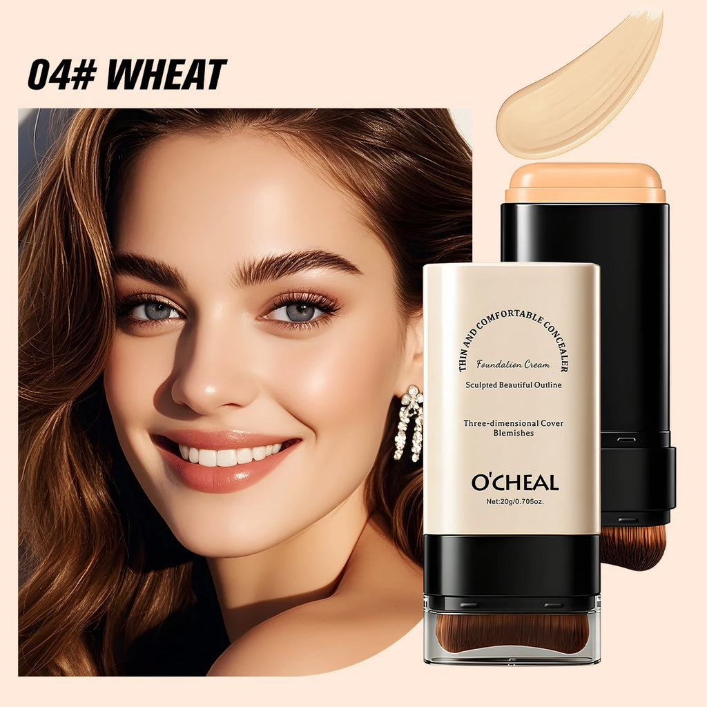 Double-Headed Foundation Make-Up Stick, Waterproof, Set Makeup, conceal, Moisturize, Control Oil, Brighten, No Makeup Transfer