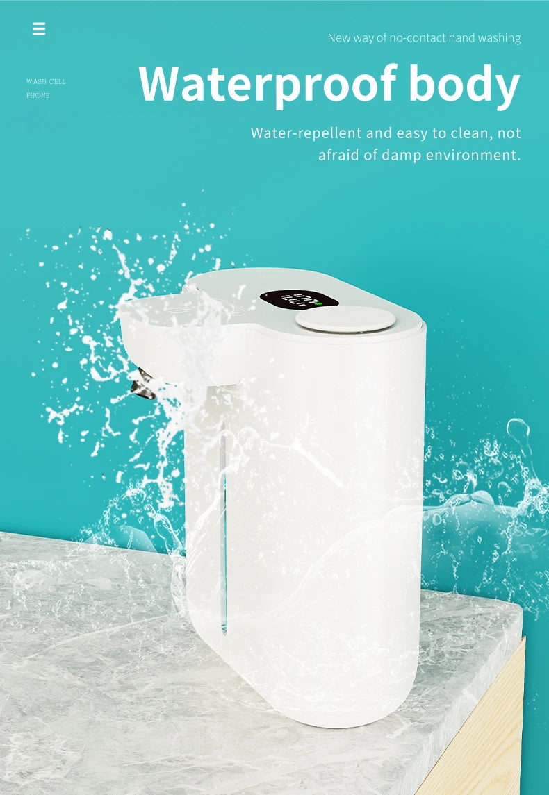500ML Large Capacity HD Display 9-Gears Adjustable Foam/Liquid Control Automatic Sensor Soap Dispenser Portable Hand Wash Bottle