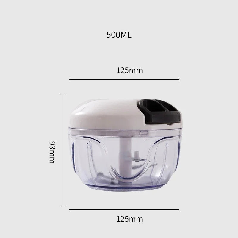 500/900ML Manual Meat Grinder Garlic Chopper Multifunction Vegetable Cutter Chopper Garlic Crusher Kitchen Gadgets