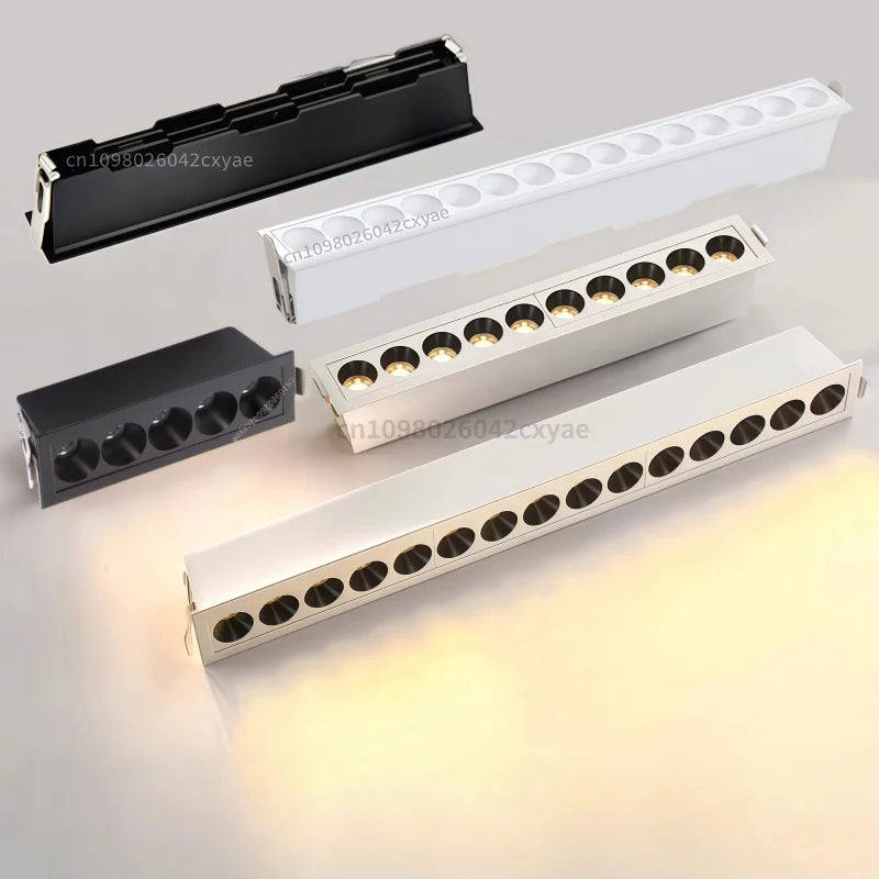 Dimmable Grille Light, COB Ceiling Light, LED Spotlight, Downlight, Anti-Glare Spotlight, AC110-220V, Kitchen Indoor Lighting