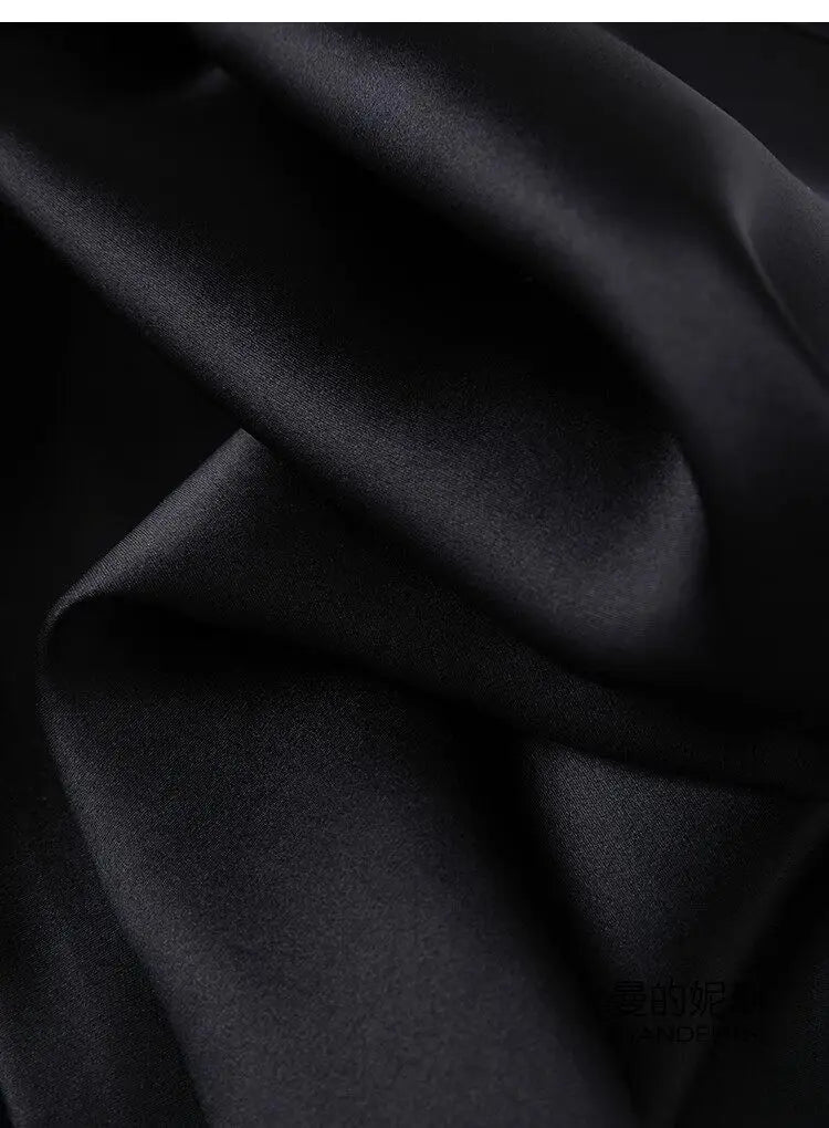 Tcyeek Woman Long Dress, 100%Real Silk, V Neck, Solid Spaghetti Strap Dresses, 2025 Elegant Chic Clothes