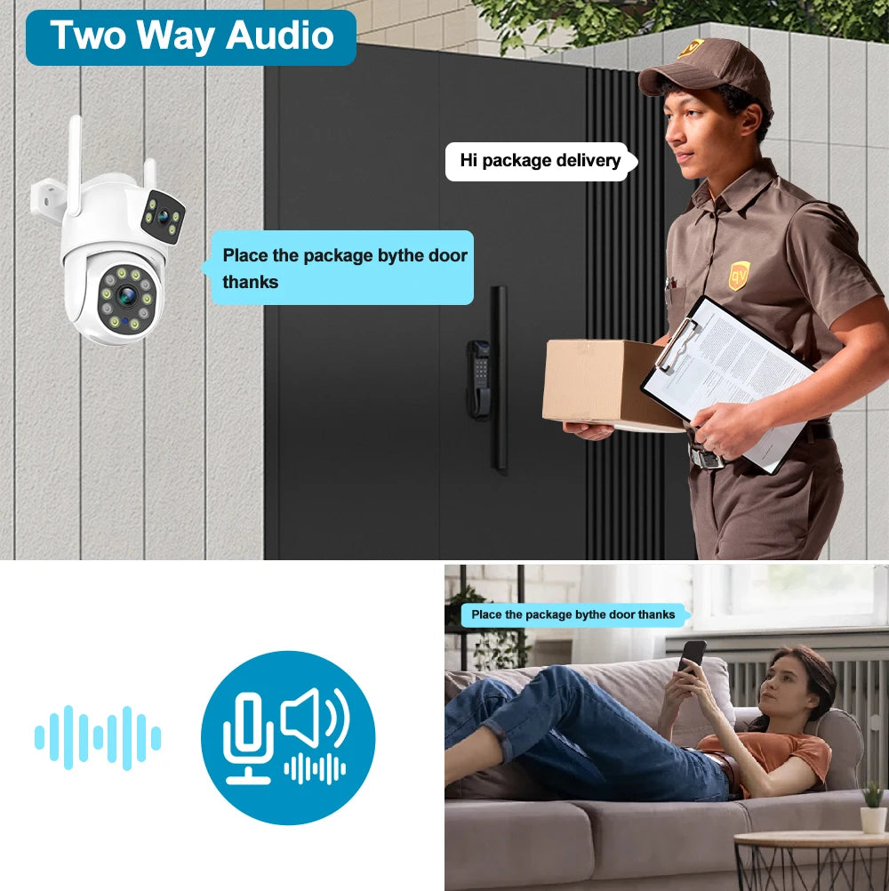 6MP Dual-Lens PTZ Camera Outdoor - WiFi 6/AI Tracking 2-Way Audio IP66 Waterproof CCTV Security System with P2P O-kam Pro