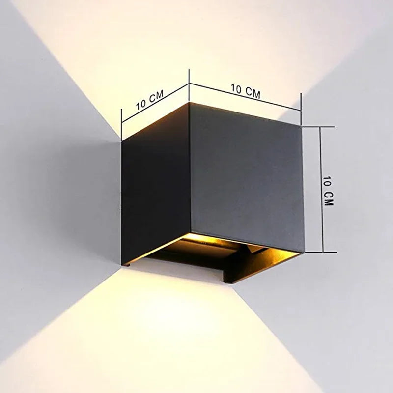 6W/12W LED Wall Light Outdoor Waterproof IP65 Garden Yard Wall Lamp Indoor Bedside Decoration Lighting Aluminium AC110V 220V