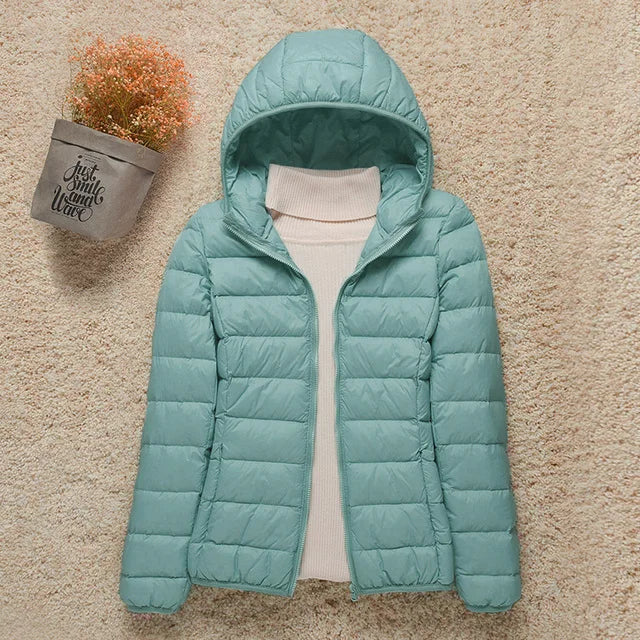 2024 New Women Thin Down Jacket White Duck Down Ultralight Jackets Autumn And Winter Warm Coats Portable Outwear