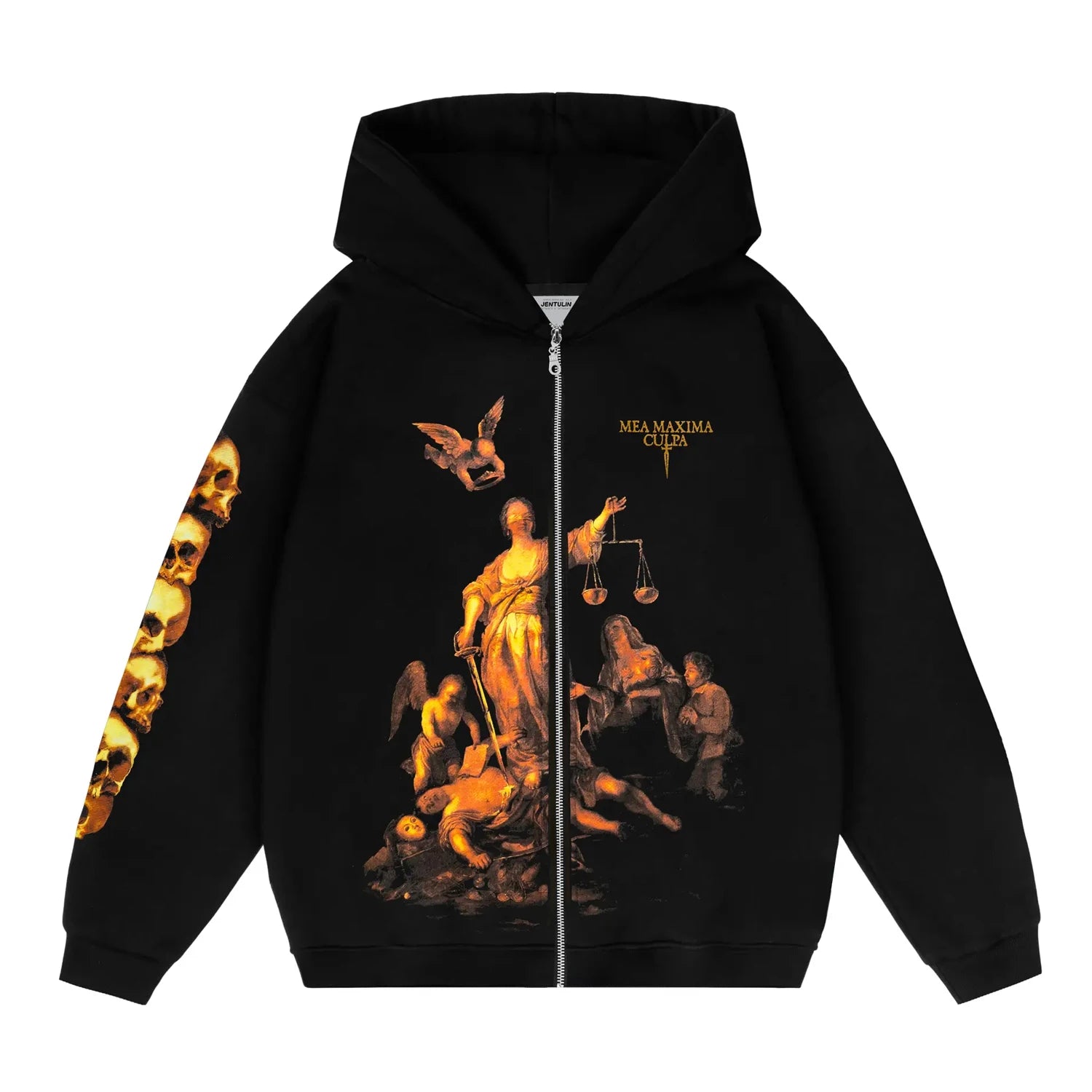 Y2K Retro Hoodie Men Printed justice Print Pullover Sweatshirt Harajuku Hip Hop Streetwear Oversized Jacket Unisex Zipper Hoodie