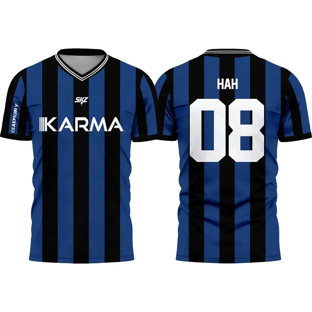 Karma SKZ Hyunjin 04 Soccer Jersey 3D Quick Dry T-Shirt For Men Women  Sports Fan Tee Summer, outdoor sports, training clothes