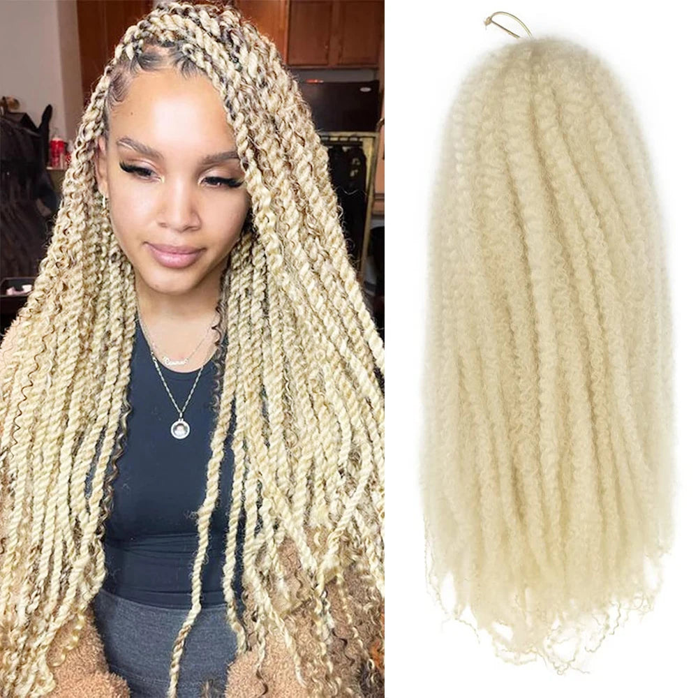 Marley Twist Braiding Hair 18 Inch Marley Hair For Faux Locs, Marley Twist Crochet Hair Afro Kinky Curly Marley Braids Synthetic