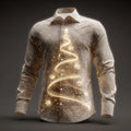 2025 Men's Christmas Tree Sparkling Glitter Christmas Light Shirt Button Up Shirt Long Sleeve Funny Christmas Gifts Holiday Wear