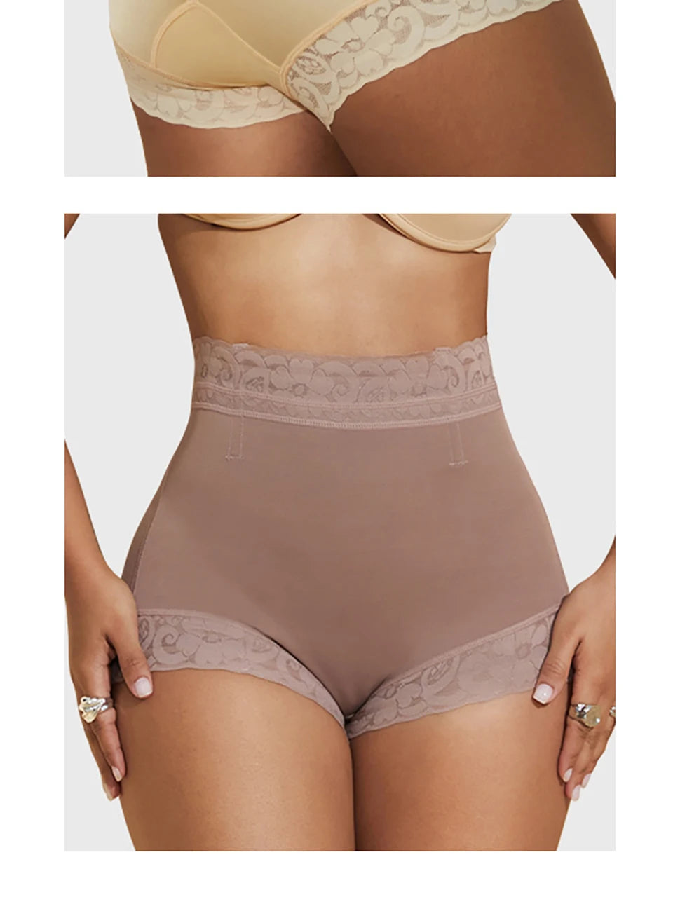 Women Slimming Shapewear Panties Mid Waist Trainer Hip Enhancer Underwear Compression Unti-Slip Lace Tummy Control Undershorts