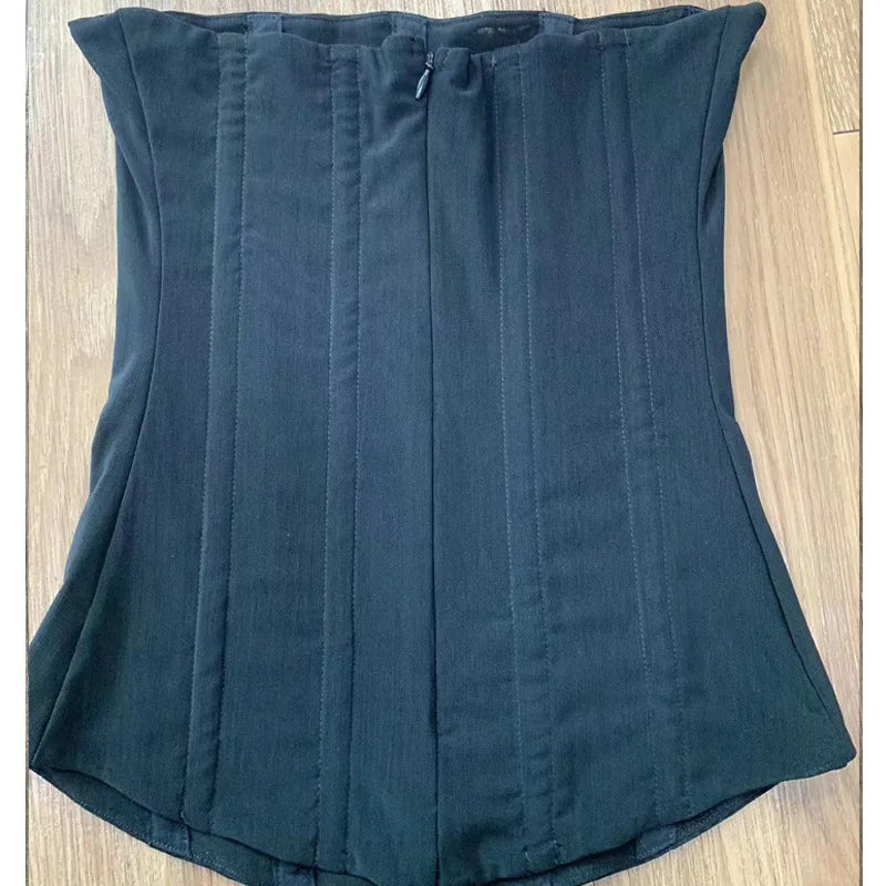 Fishbone waist Sexy Corset tops Harajuku Aesthetic Tank Top High Elasticity Seamless Crop tops Y2K party Camis Women Clothing