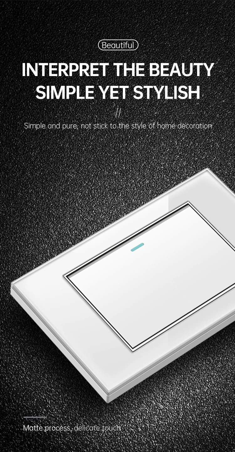 PSSRISE AU EU Brazil Italy US Standard 1/2/3/4/5/6 Gang 2 Way Wall light switch Tempered glass Panel Switch 118*74mm AC110-250V
