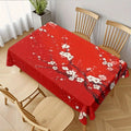 Chinese New Year Waterproof Tablecloth for Table Decor Golden Cherry Blossom Floral Print Table Cloth Holiday Party Decorations