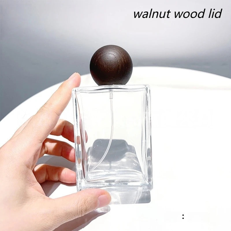 100/50/30ML Perfume Bottles Square Glass Portable Spray Bottle Large Capacity Replacement Empty Wholesale Refillable Containers