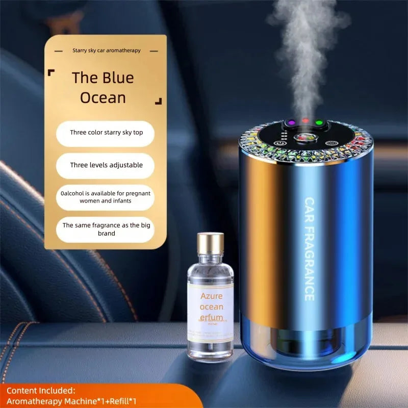 Three-color aromatherapy car long-lasting spray diffusion inside a variety of fragrance pickup atmosphere lamp car full of stars
