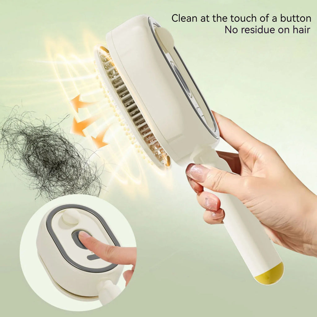 Electric Steam Brush with Water Spray Portable Cordless Hair Tool Anti-Static Red Light Hair Brush for Both Long & Short Hairs