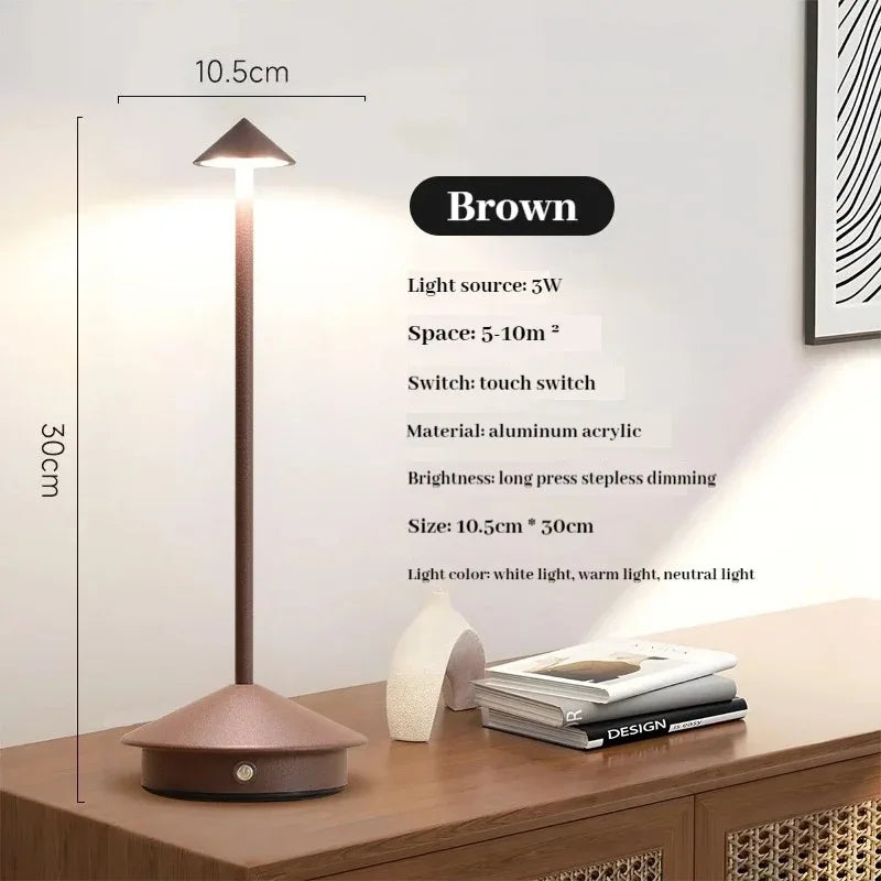 Rechargeable LED Wireless Cordless Table Desk Night Bedside Lamps Touch Sensor Decoracion Lamp for Restaurants Hotel Bedroom Bar