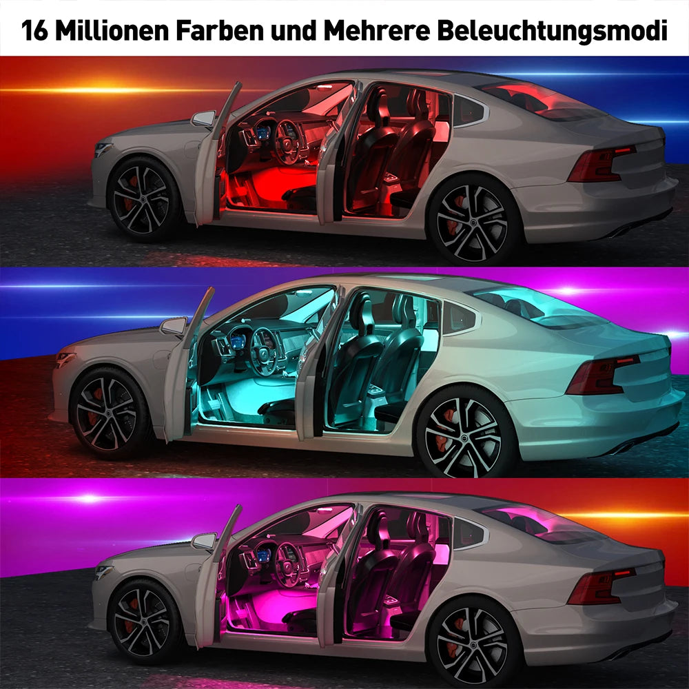 USB Neon Car Interior Decorative Lamps Strips Atmosphere Lights  Remote Music App Control RGB  LED Ambient Lights Party Lamps