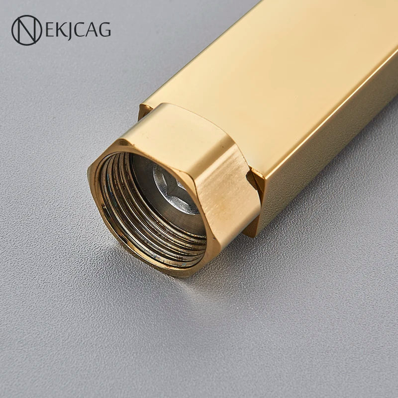 Square Extension Tube Bathroom Shower Faucet Extra Extend Tube Black Golden White Chrome 40/50CM Universal Interface Extend Pipe