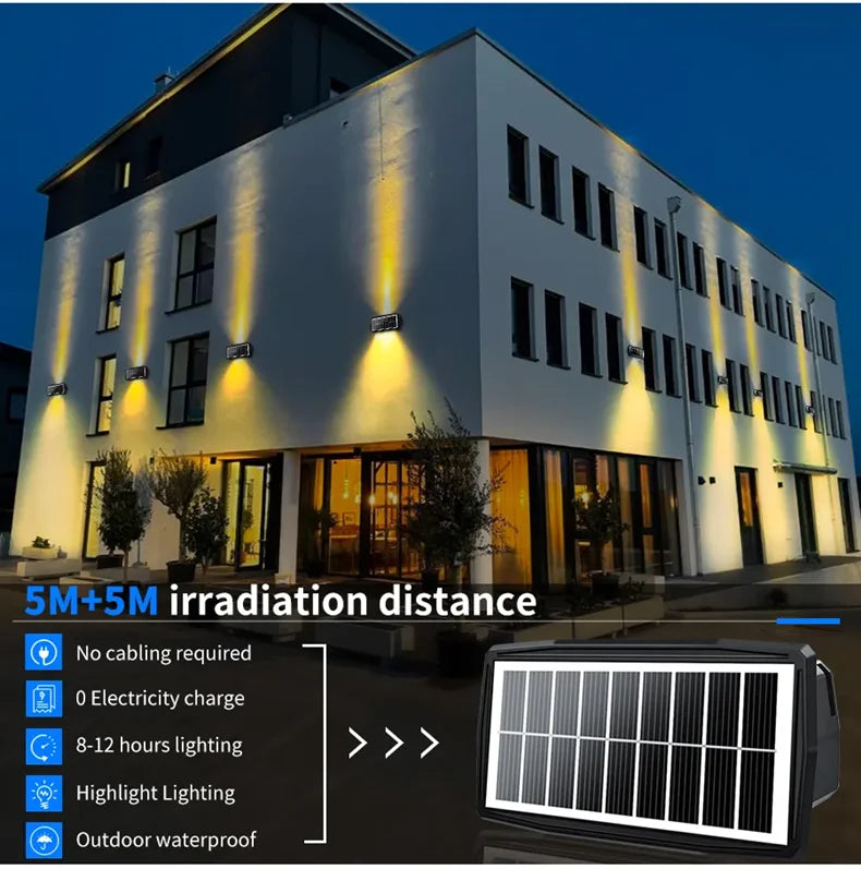 Solar Wall LED Light Outdoor Garden Decoration Wall Lamp High Brightness Up And Down Luminous Lighting Outdoor Solar LED Lamp