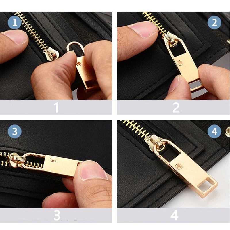 2Pcs Zipper Slider Puller Replacement Removable Zipper Head Luggage Schoolbag Coat Clothes Shoes Boots Metal Zipper Pendant Pull