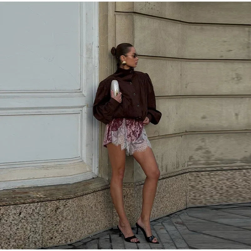 Sexy Lace High Waist Shorts Women Fashion Patchwork Loose All-match Party Short Pants Female 2026 Fashion Summer Bottom Lady