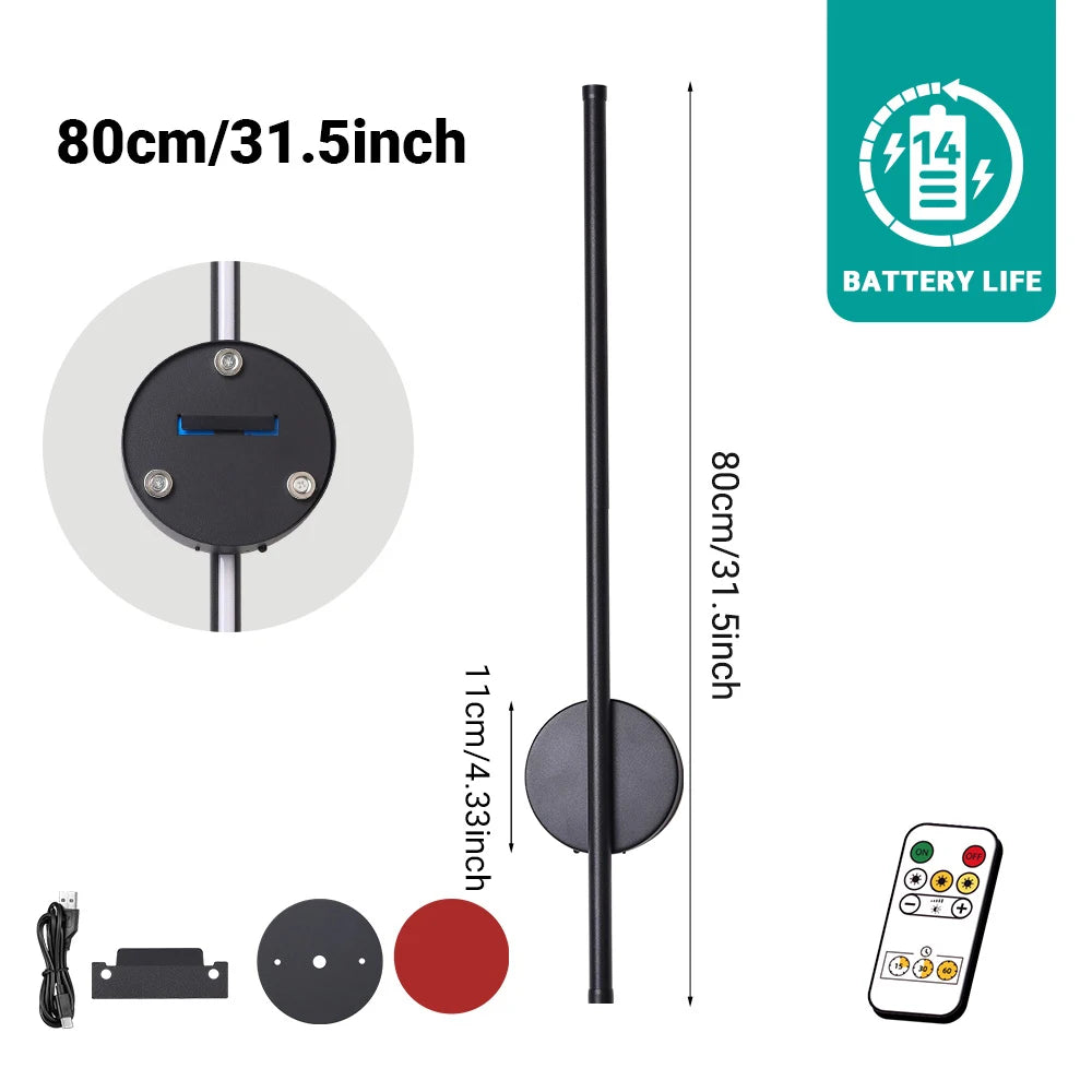 Wireless Wall Lamp Sconce Rechargeable USB-C 4400mAh battery Remote Control Dimmable LED Wall Lamp For Bedroom Living Room