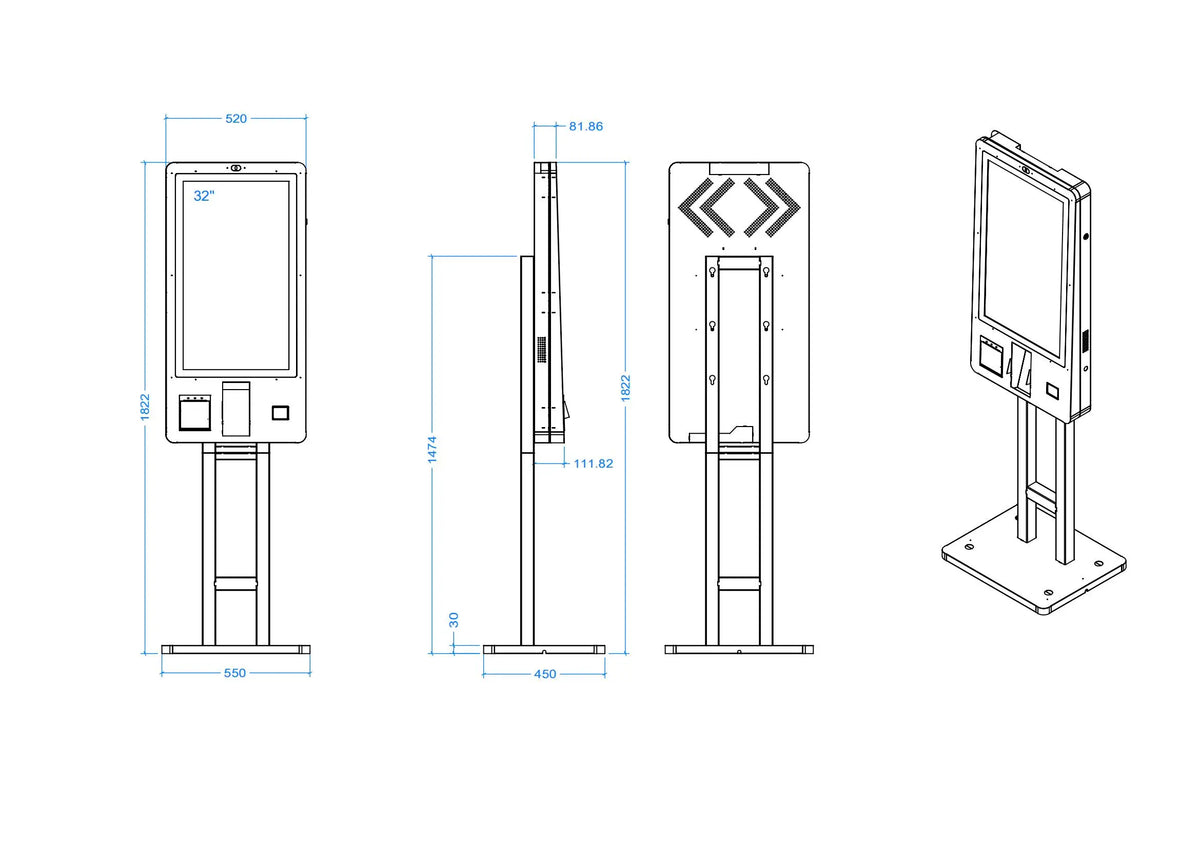 Self Ordering Kiosk Self Order Kiosk Restaurant Waterproof Order Kiosk Pos System Pay Self Service Paymentl Touch Screen