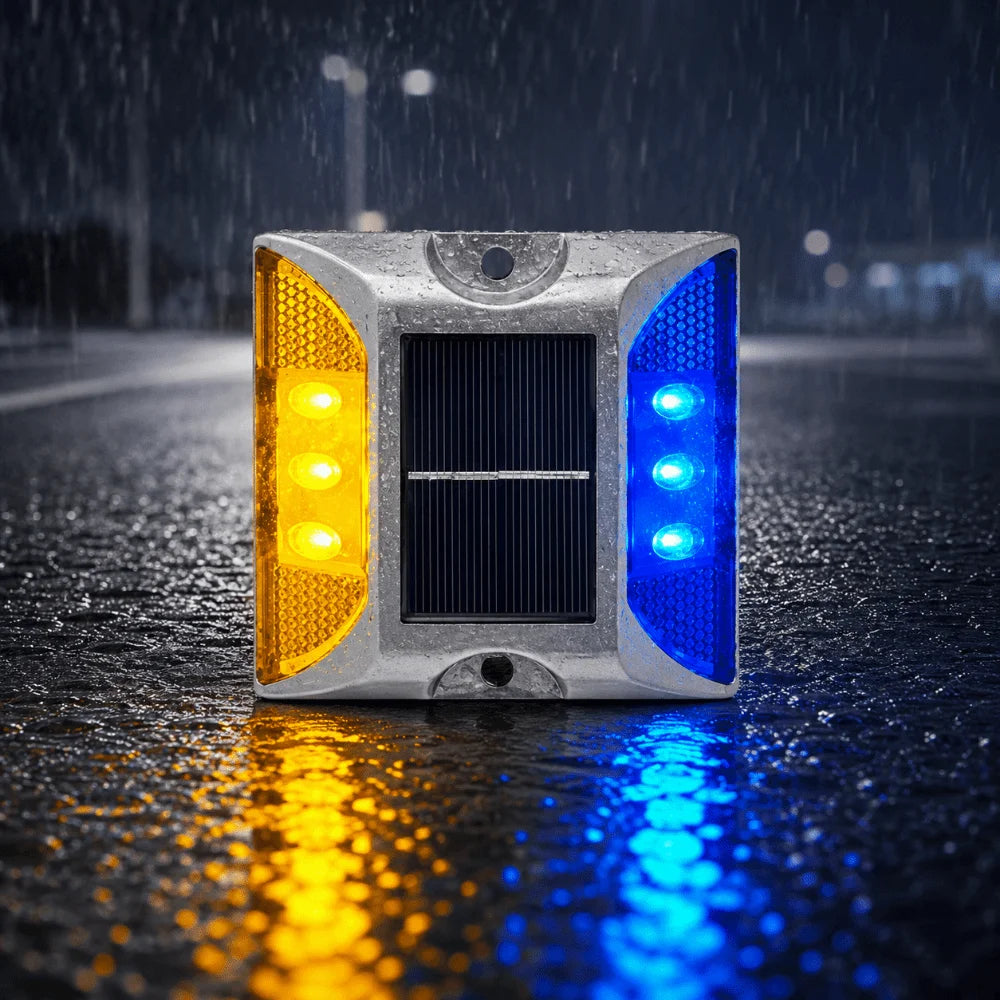 Solar Powered Solar Road Stud Light Outdoor Lighting Durable LED Ground Light Flashing Reflective Traffic Marker Light Garden