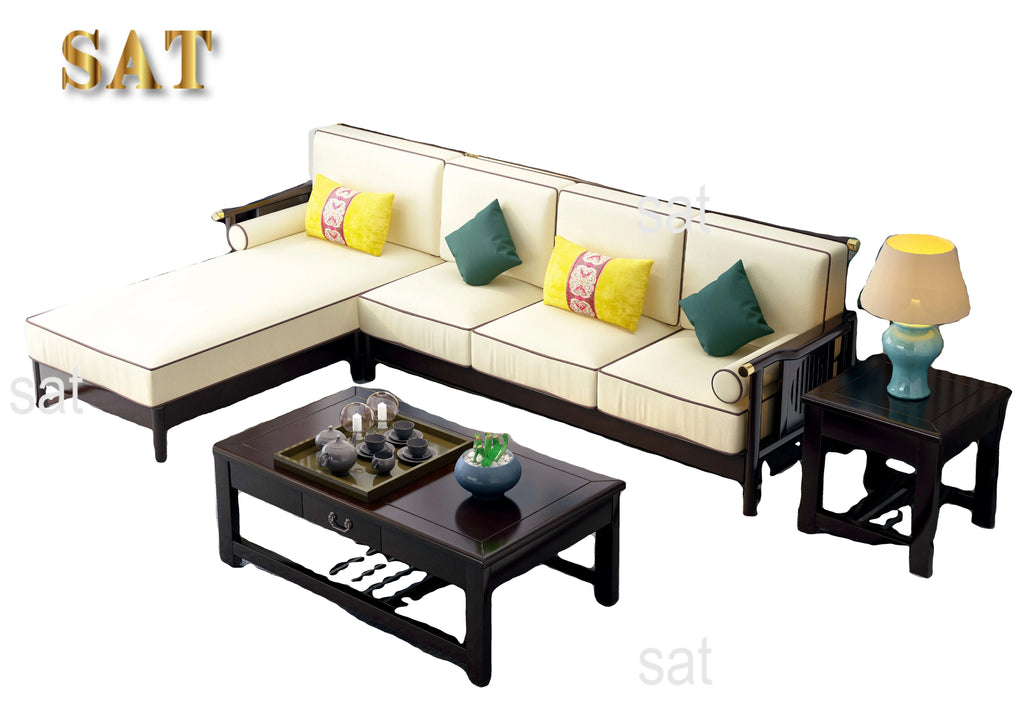 For Modern Home Wooden Sofa Set  Furniture Luxury Living Room Sectional Chesterfield Household Solid Wood Small Size