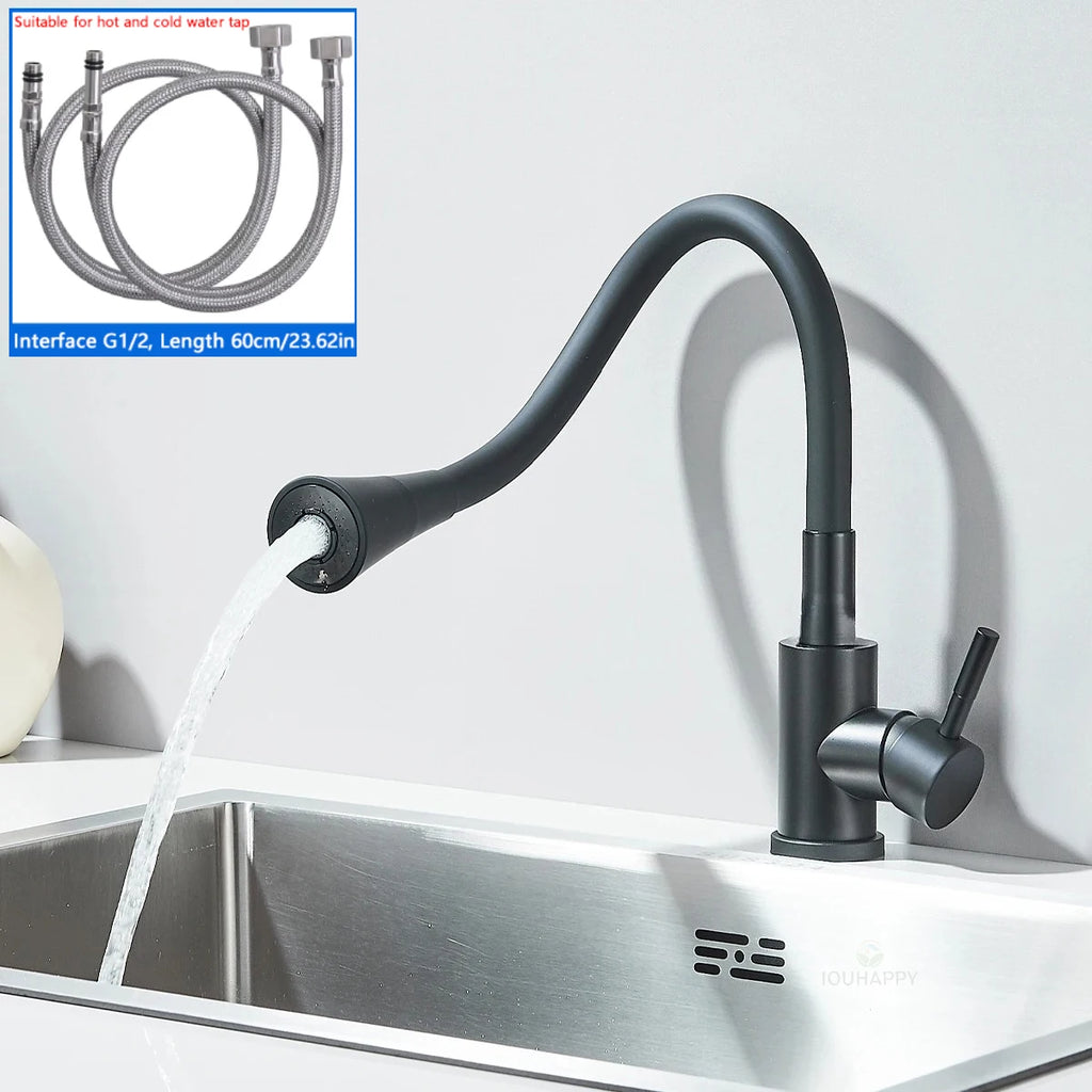 Cold and Hot Kitchen Sink Faucet Single Handle Washbasin Water Tap Deck Mounted Bathroom Basin Mixer Tap Home Accessories