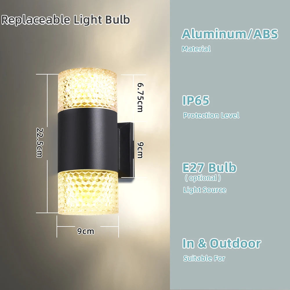 Street Wall Light Outdoor Waterproof LED E27 Bulb External Facade Decor Stairs Lights Entrance Fixture Home Decorative Lamp Wall