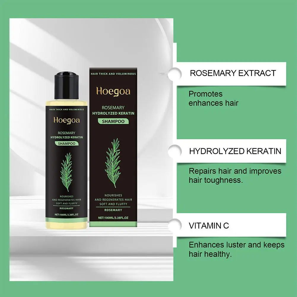 Hoegoa Rosemary Hair Shampoo Volumizing and Thickening Strengthening and Oil Control Nourishes and Repairs Hair Oil Adds Volume