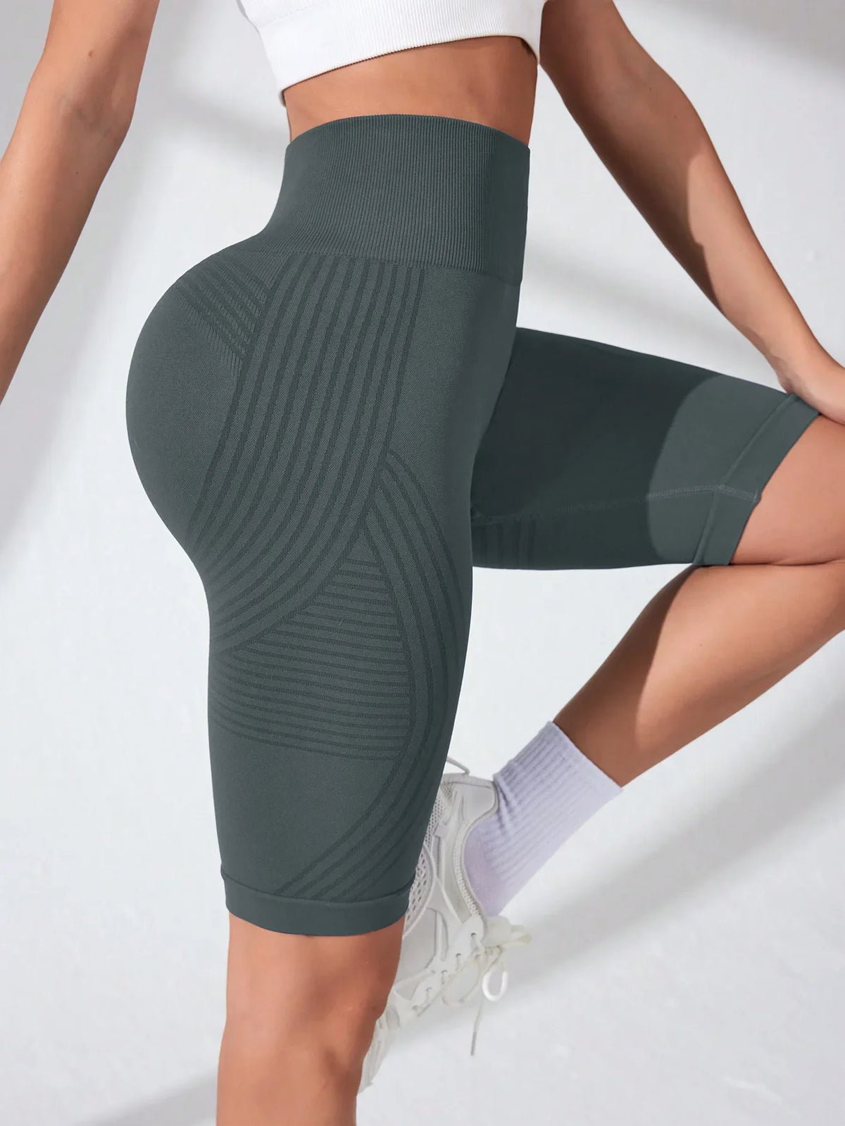 Anti-Cellulite 3D Compression Biker Shorts High Waisted Butt Lifting Tummy Control Training Cellulite Slimming Workout Shorts
