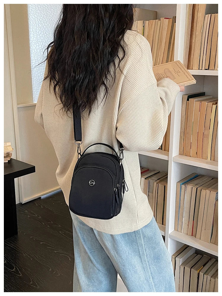 Casual Oxford Fabric Mobile Phone Bag Women's Crossbody Bag Lightweight Trendy Single Shoulder Canvas Bag for Walking